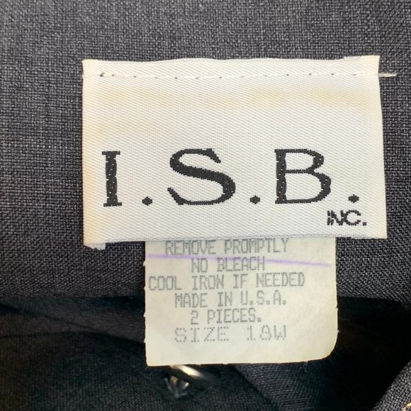 I.S.B. inc Vintage Gray Button Down Jacket 18W Shoulder Pads Beautiful Floral - Picture 2 of 14